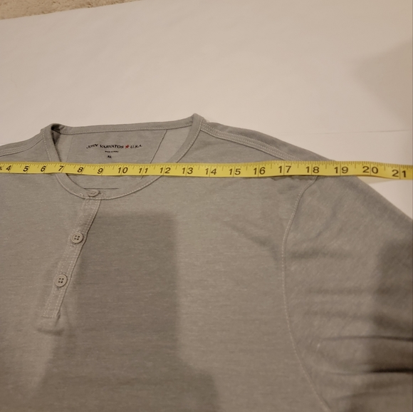 John Varvatos Star USA XL Men's Super Soft Short Sleeve Henley Shirt Grey - Picture 9 of 15